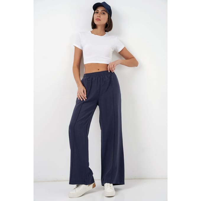 Wijde Pantalons met Elastiche Taille