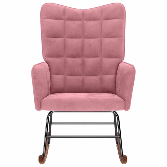vidaXL - Schommelstoel - fluweel - roze