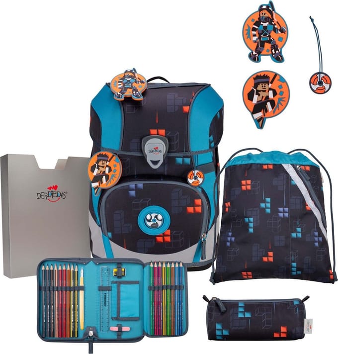 DerDieDas ErgoFlex Tiny - Schooltas Set 5tlg. 900g (Ninja Fighter)