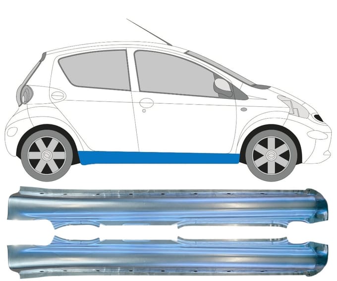 Volledige dorpel voor Toyota Aygo 2005-2012 / Links + Rechts / Set