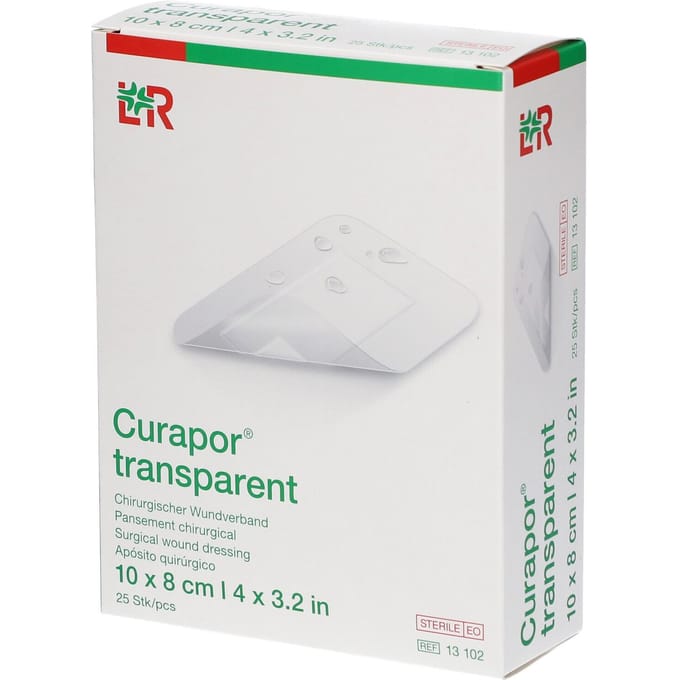 Curapor Transparant eilandpleister 10 x 8 cm 25 stuks