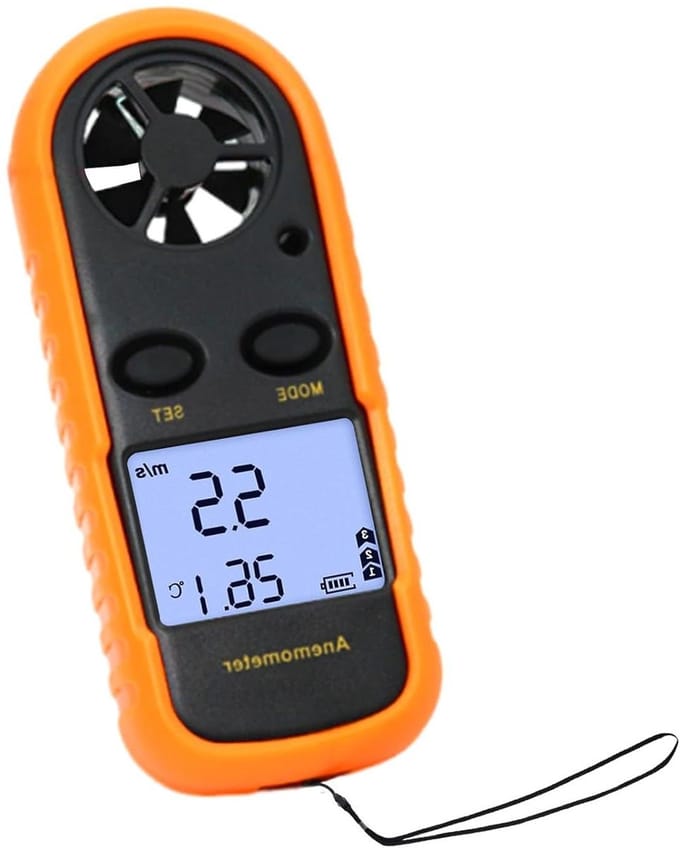 Digitale Windmeter - Anemometer Windmeter - Windmetingen Verrichten - Real-time Gemiddelde Max - 0-30m/s - Oranje Zwart