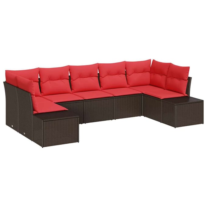 vidaXL Tuin Sofa Set 7 st Bruin poly rattan