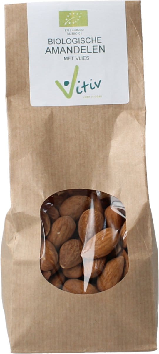 Vitiv Amandelen met vlies bio 250 Gram