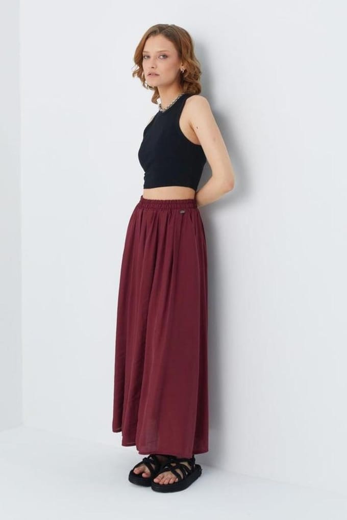 Hoge Taille Lange Rok met Zakken