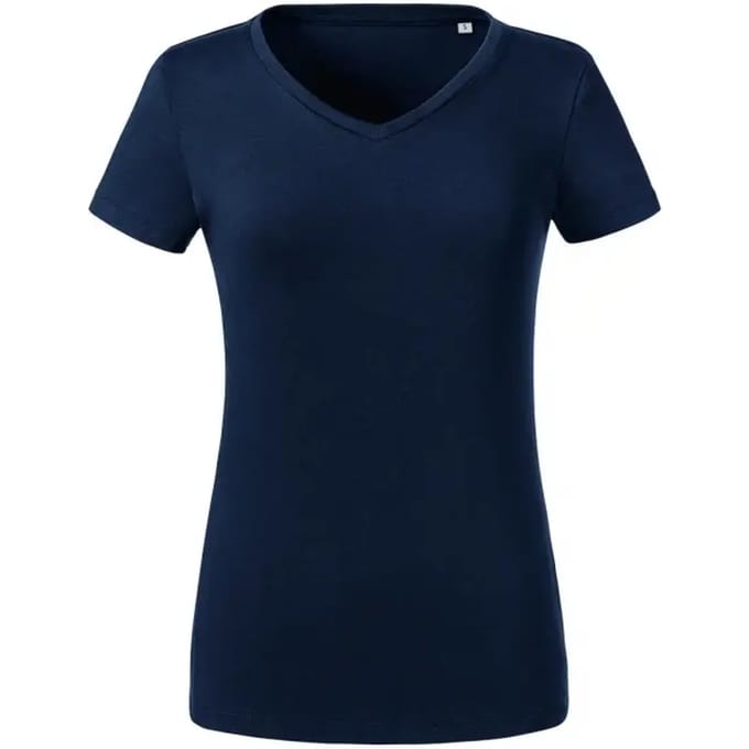 Dames-T-shirt met V-hals Russell Athletic Pure Organic