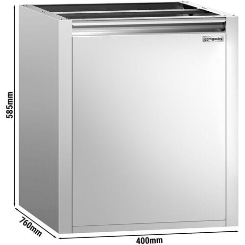 GGM Gastro Mülleimer - Unterbaumodul - 400x760mm Zilver