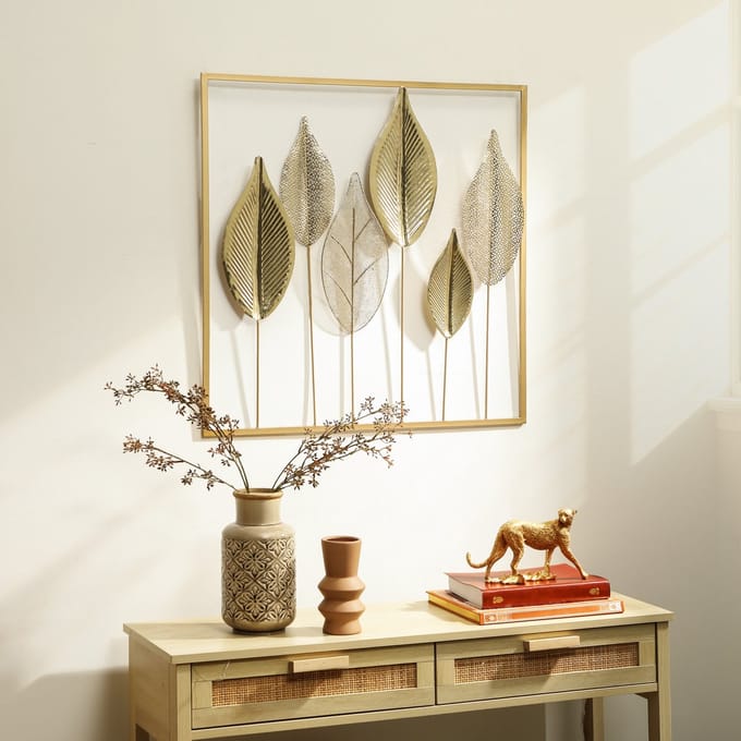 Homcom Metal Wall Décor-Metaal-70L x 2,5B x 70H cm-Goud