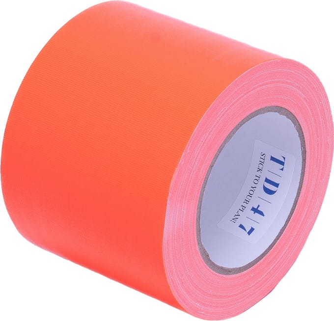 TD47 Gaffa Tape 100mm x 25m Fluor Oranje