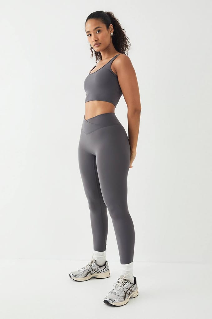 Dames DSGN Studio Highwaist Ultra Sculpt Wrap Waist Legging | Houtskool | Maat: 2XL