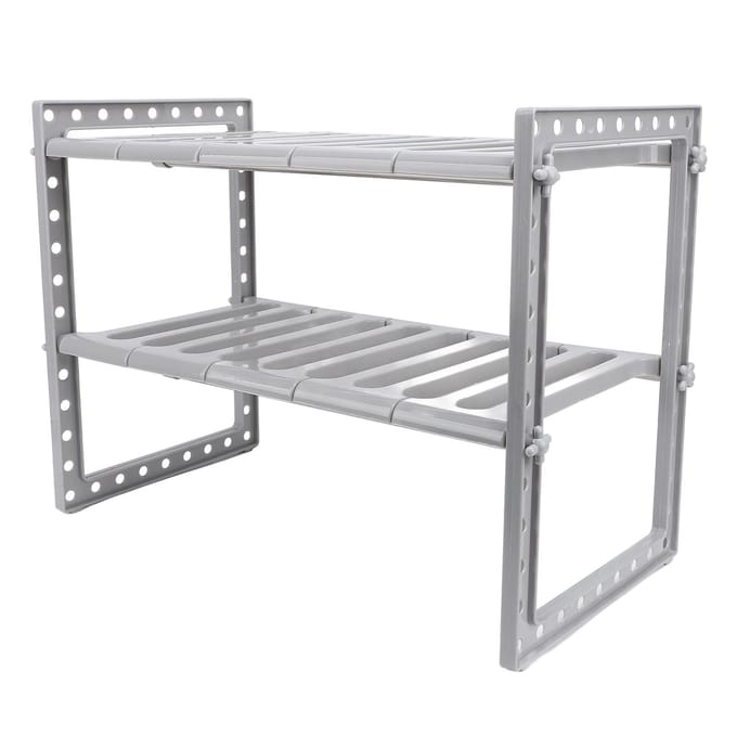 Onder Wastafel Organizer 2 Niveaus Multifunctioneel Uittrekbaar Grote Capaciteit Onder Aanrecht Opbergruimte wit