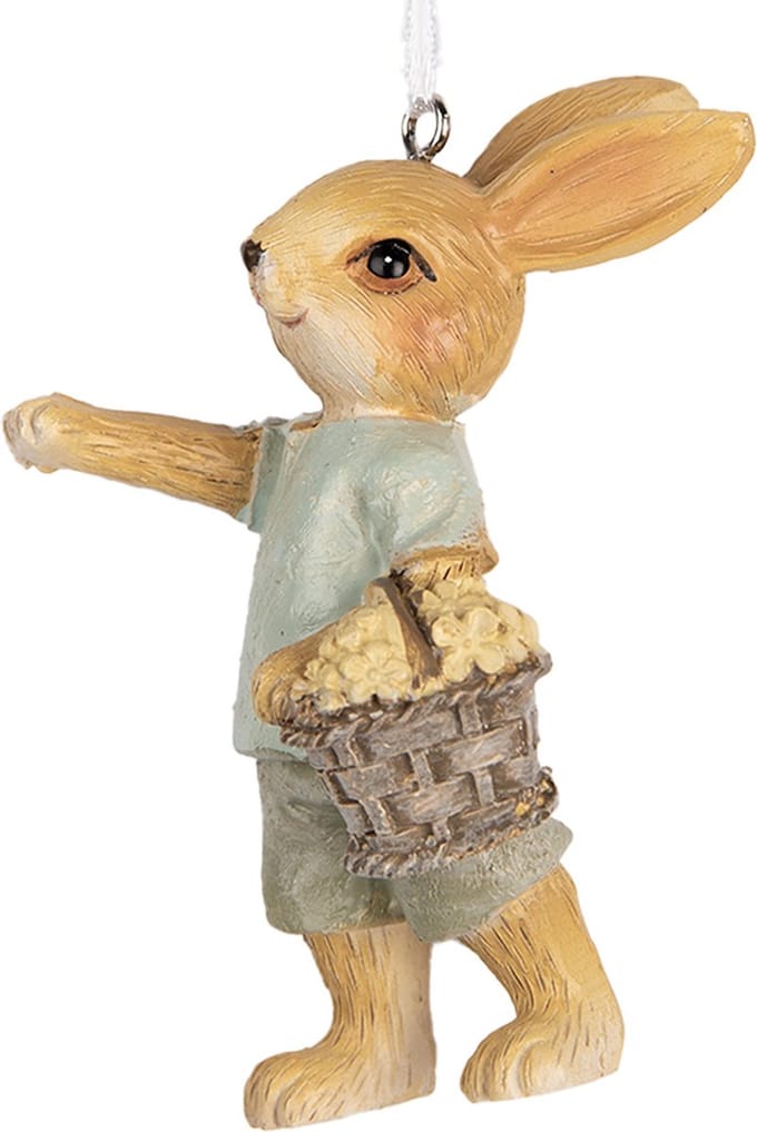 Clayre & Eef Paashanger Konijn 5x4x8 cm Beige Kunststof