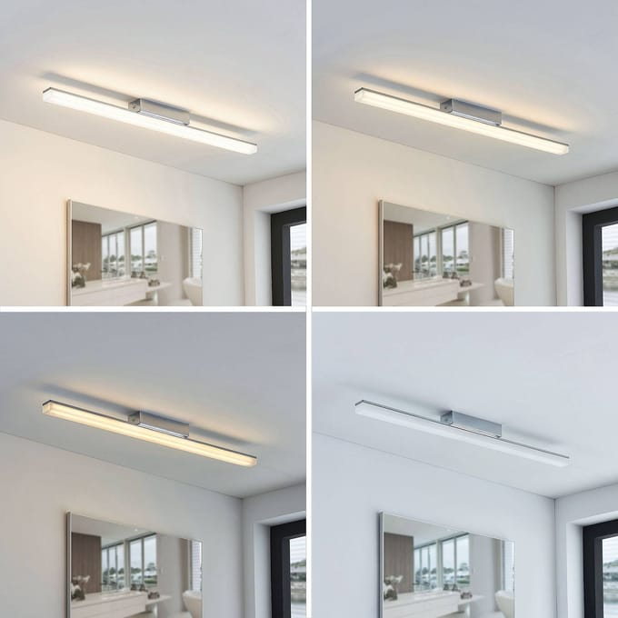 Lindby LED badkamer plafondlamp Levke, 75 cm, dimbaar, IP44