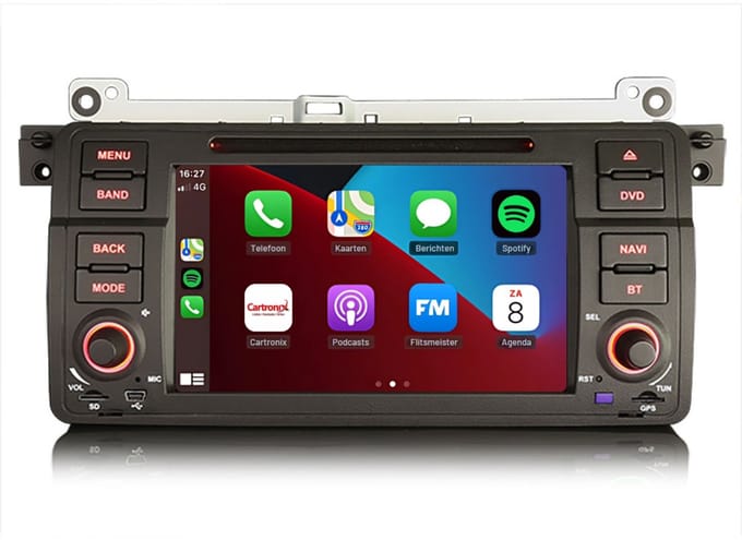 Cartronix CarPlay voor BMW 3 serie M3 E46 Rover 75 MG ZT | 1999 t/m 2005 | Android 14 | Draadloos Apple Carplay & Android auto | 4GB + 64GB | 8-Core processor | 2025 model | 1999 2000 2001 2002 2003 2004 2005 | Bluetooth & Wifi