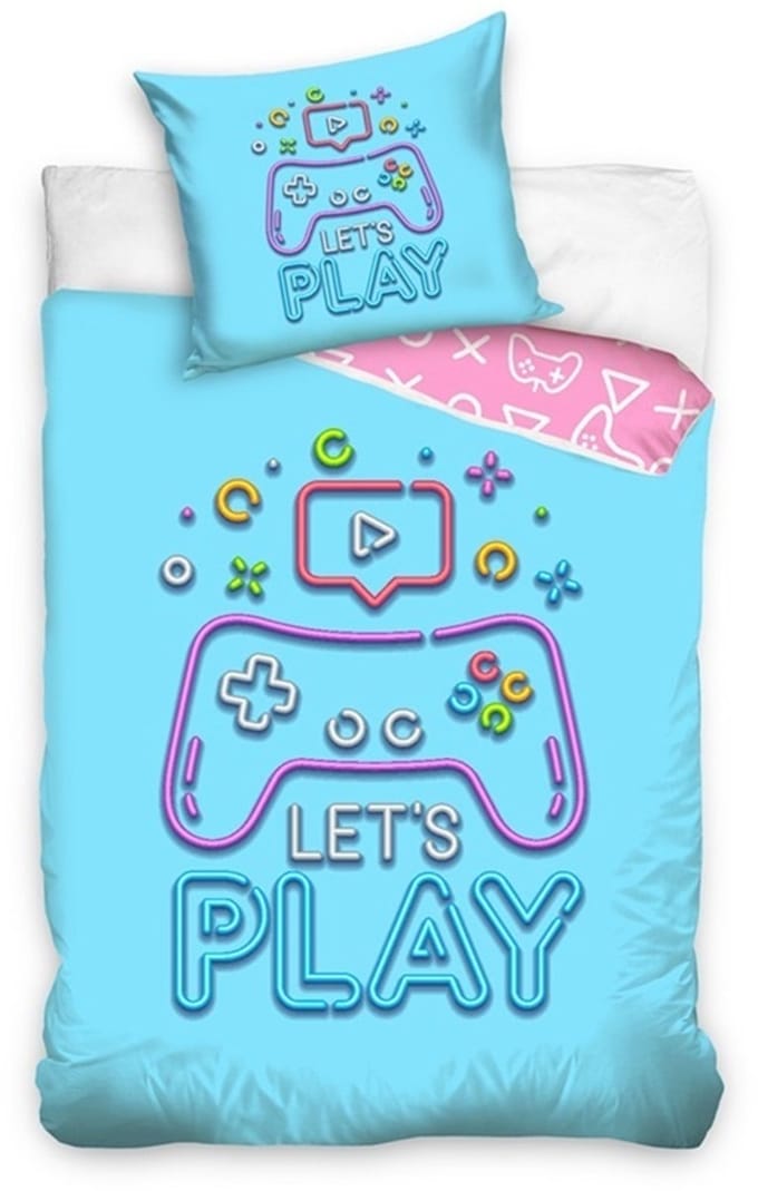 Gamer Dekbedovertrek let's Play 140 x 200 cm - 60 x 70 cm