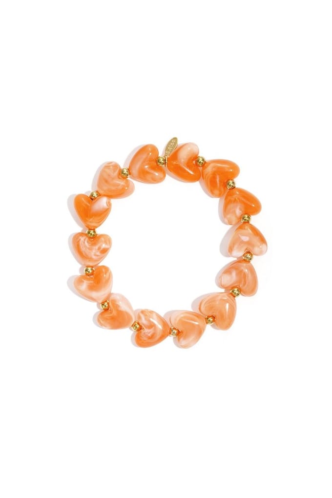 Hartjes armband Oranje