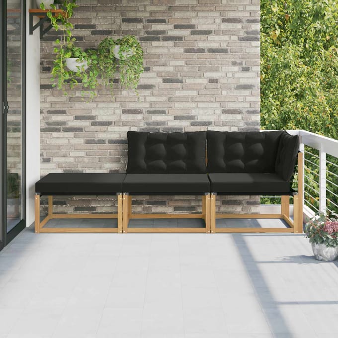 vidaXL - Buiten - bank - set - Massief - Acacia - Hout - Wit