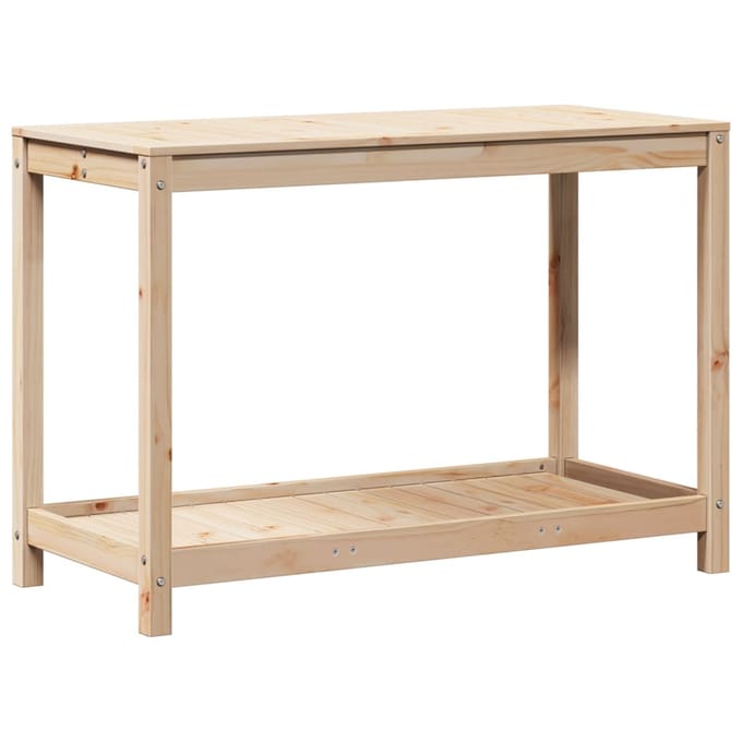 vidaXL - Oppottafel - met - schap - 108x50x75 - cm - massief - grenenhout