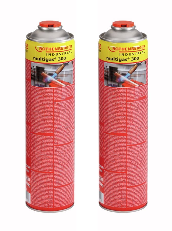 Rothenberger Multigas 300 - 30% propaan/70% butaan - 2x600ml