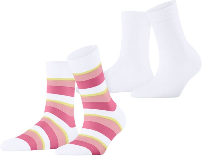 Esprit Crochet Stripe 2-Pack gedessineerd katoen Multipack Sokken dames veelkleurig - maat 39-42