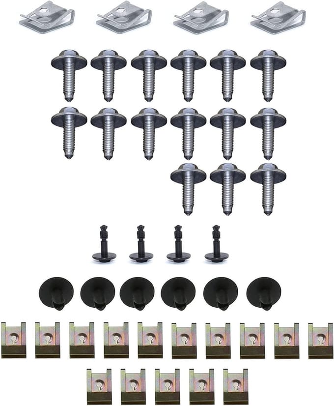 44PCS Onderplaat Clips en Schroeven voor Motoronderdeel Bescherming en Splash Guard E46