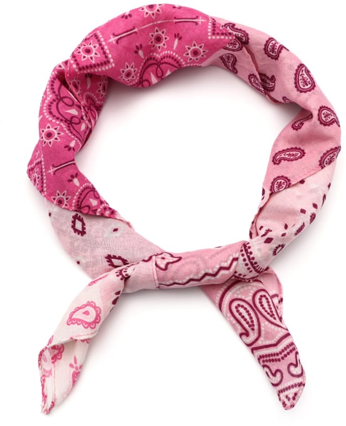 Katoenen Vierkante Sjaal met Patchwork- en Paisleydessin - Roze