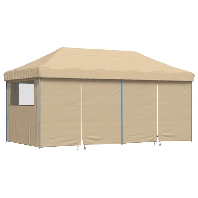 vidaXL - Partytent - inklapbaar - pop-up - met - 4 - zijwanden - beige