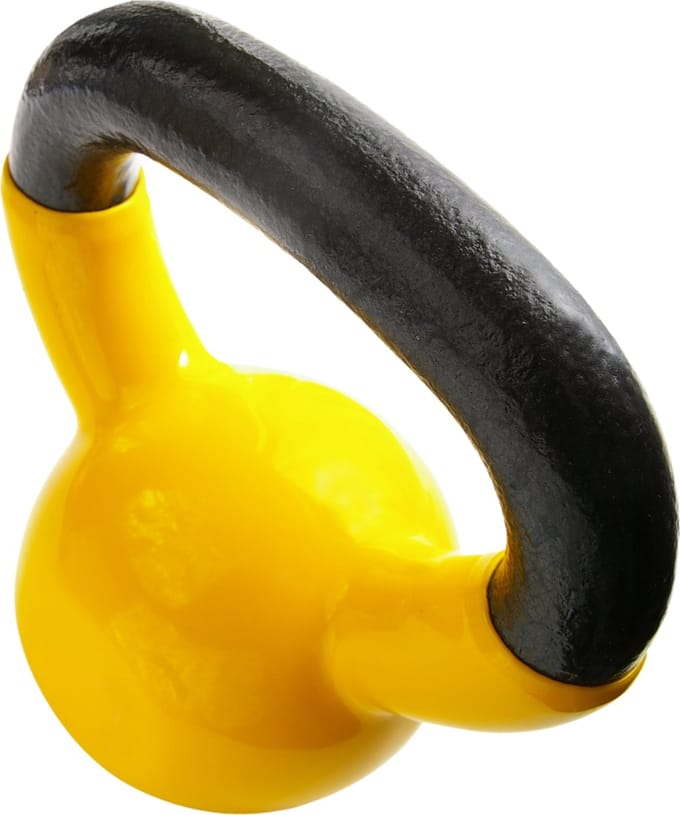 Toorx Kettlebell - Kettlebell - Gietijzer - 6 kg - Incl. Vinyl Coating - Geel