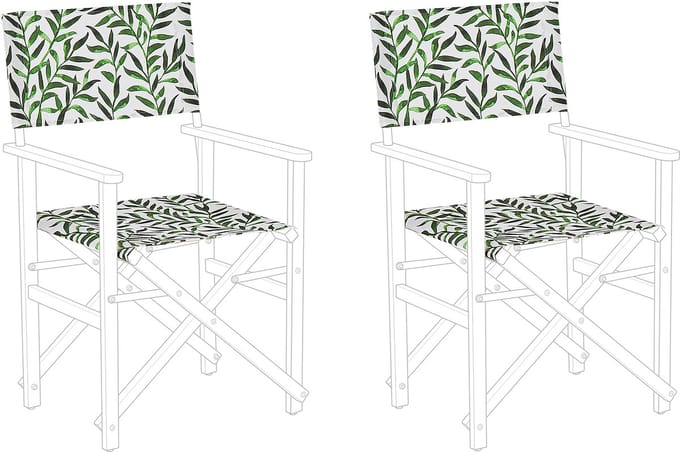 CINE - Ligstoel doek set van 2 - Groen Blad - Polyester