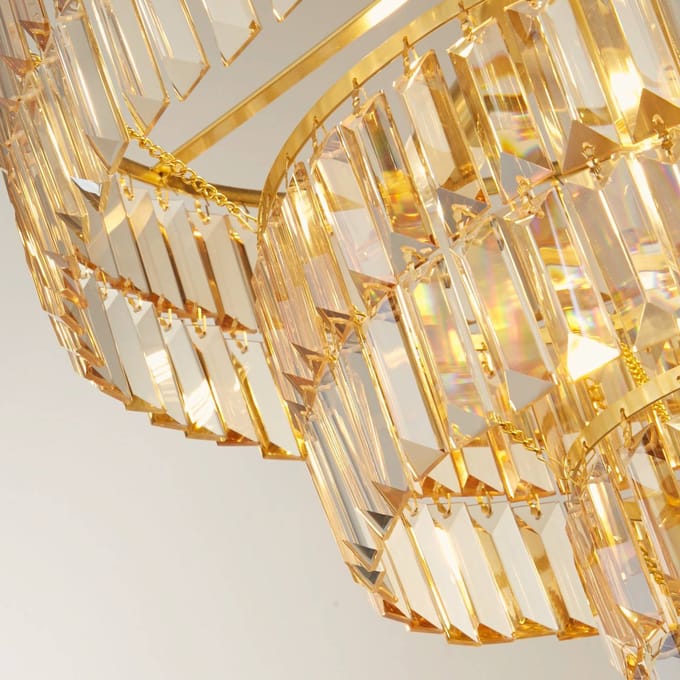 Searchlight EMPIRE Kroonluchter 5 Lichts Kristal Champagne