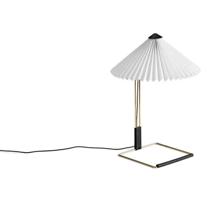 HAY LED tafellamp Matin, wit/messing, hoogte 38 cm