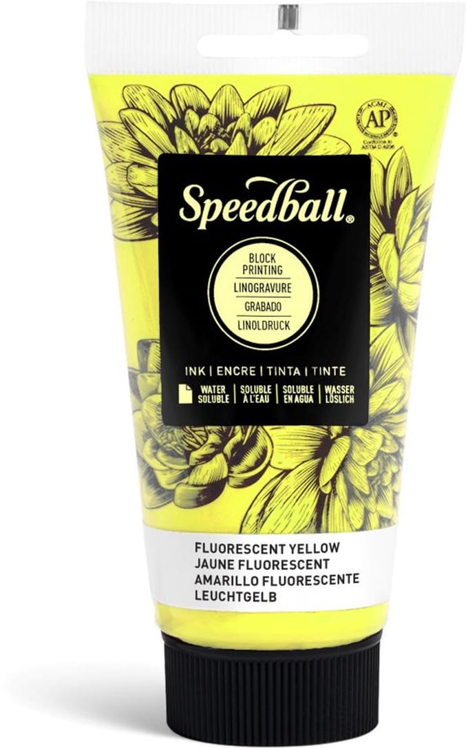 Water-soluble bloc printing ink fluo yellow- Speedball