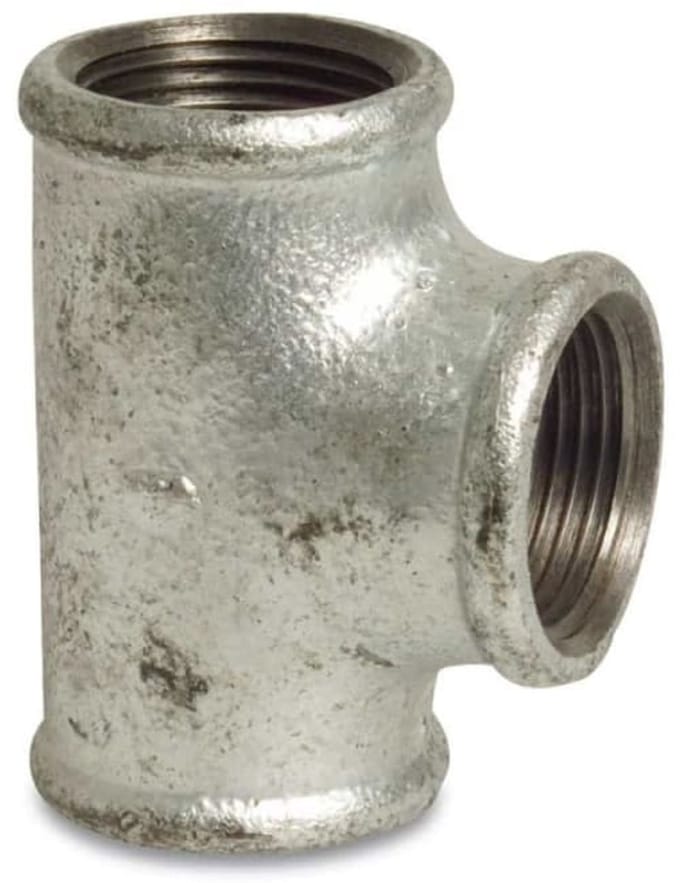 T-stuk tempergietijzer 3/8", gegalvaniseerd draadfitting