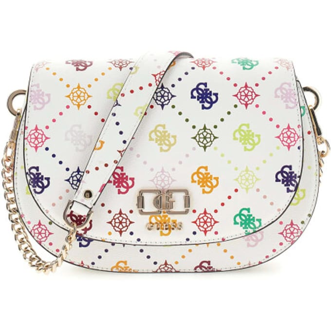 Guess Emelie Logo Flap Dames Logo Multi Logo Stof met Plot en Sluiting Zipper