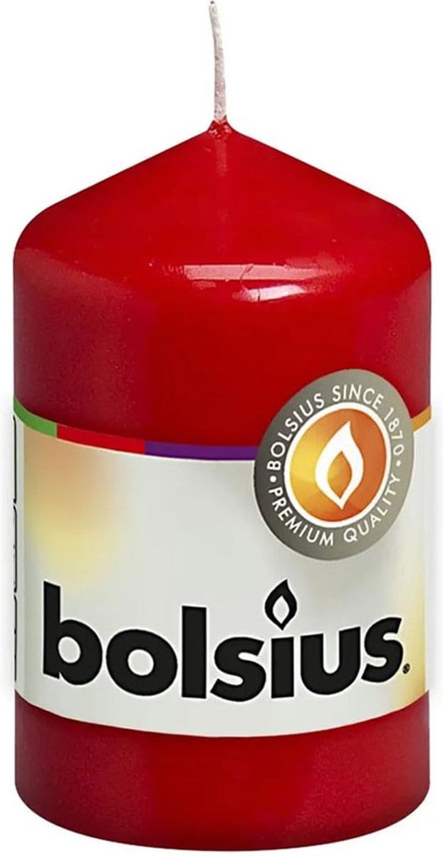 Bolsius - Stompkaars - Rood - 80x48 mm
