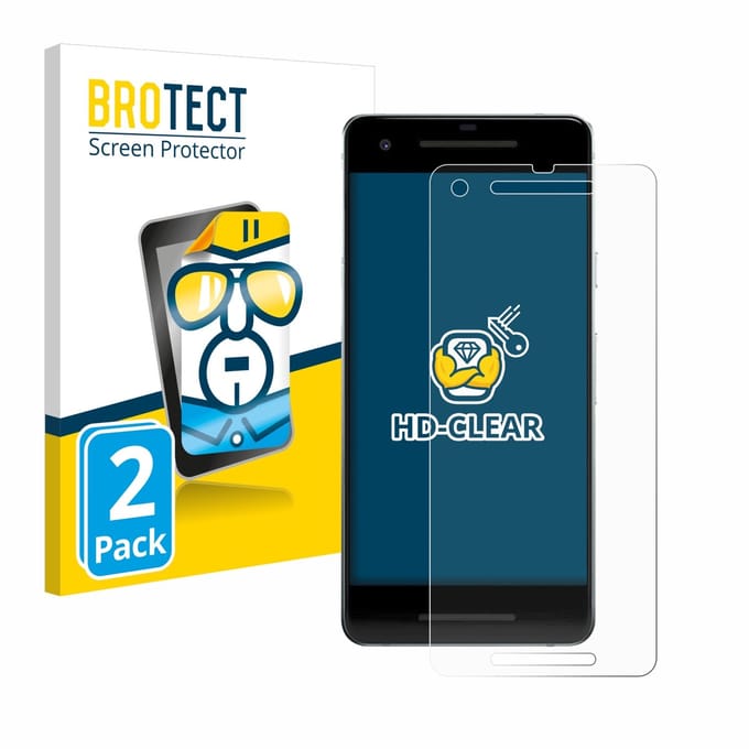 BROTECT - Screenprotector voor Google Pixel 2 - Folie Beschermfolie transparant 2 Stuks
