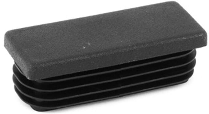Insteekdop - meubeldop vierkant - 30 X 15 mm - polyamide zwart X  100 stuks