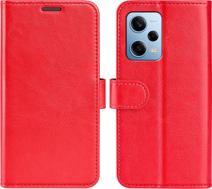 MobyDefend Hoesje - Geschikt voor Xiaomi Redmi Note 12 Pro 5G - Wallet Book Case (Sluiting Achterkant) - Rood