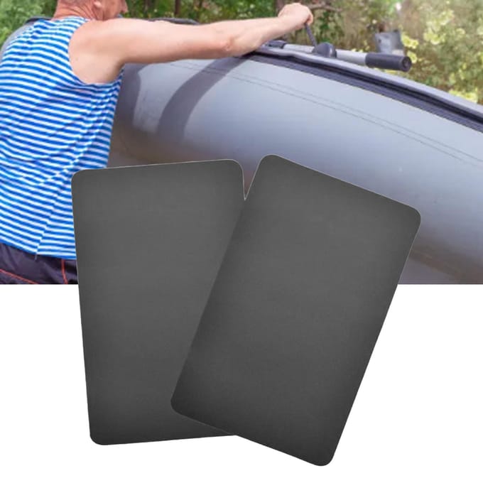 2 stuks Opblaasboot Reparatie Patch PVC Vierkant Rubberboot Reparatie Patch Kit voor Kajaks Kano's Zwart wit