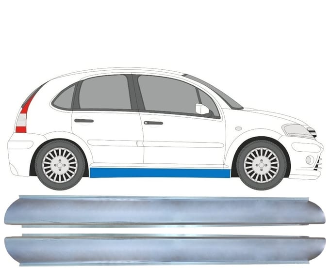 Reparatie dorpel voor Citroen C3 2002-2010 / Links + Rechts / Set
