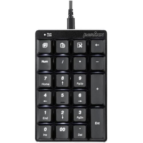 Perixx PERIPAD-303 B Numeriek toetsenbord Kabelgebonden Verlicht Zwart