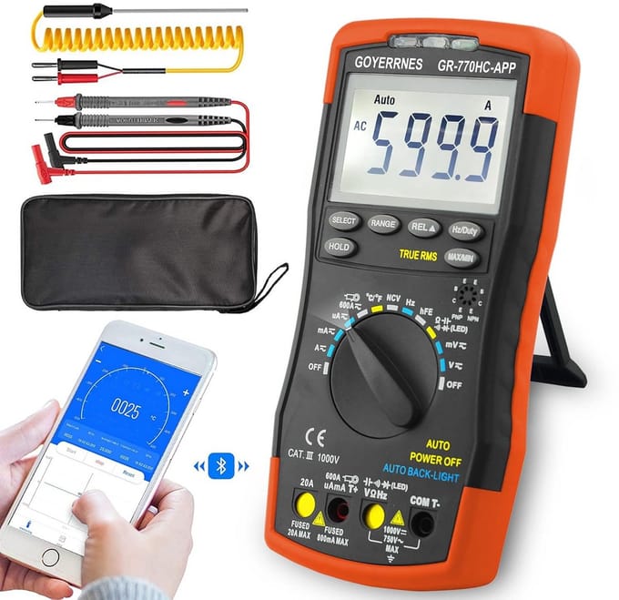 Draadloze Digitale Multimeter met App TRMS 6000 Tellingen voor Spanning Stroom Weerstand Capaciteit Meting