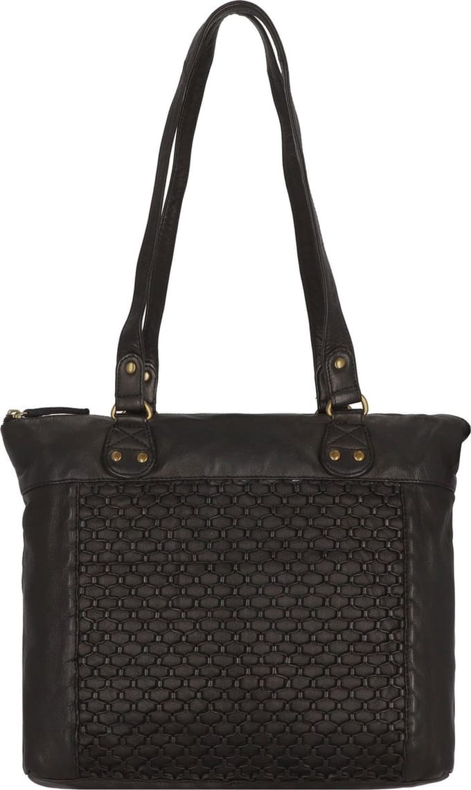 Greenland Nature Femi & Nine Leren Schoudertas 35 cm - Dames - black