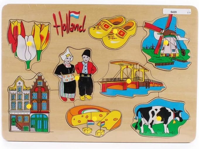 Houten puzzel | kaasmarkt | souvenir | Holland |kinderpuzzel | Matix
