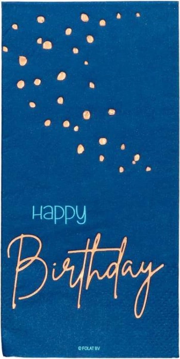 Folat - Servetten - Elegant True Blue 33x33 cm - 10 stuks