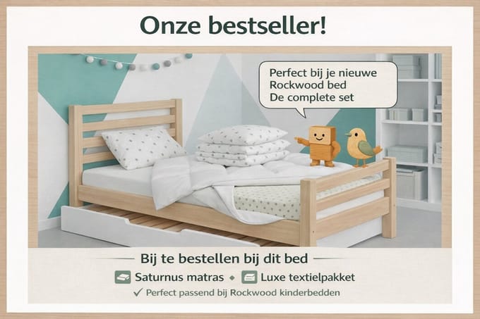 Rockwood® Kinderbed Tim Grey met lattenbodem, matras Saturnus de Luxe