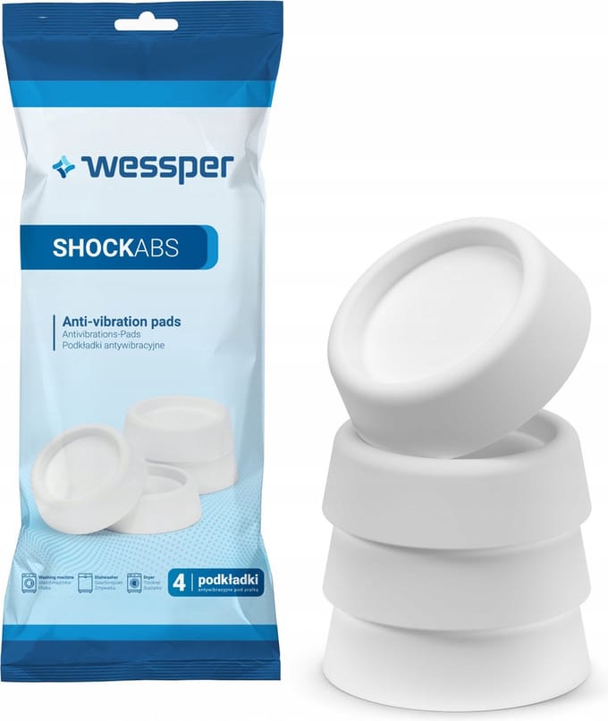 Wessper ShockABS - Trillingsdempers Wasmachine Droger - 4 stuks - Wit - ø46mm - MADE IN EU
