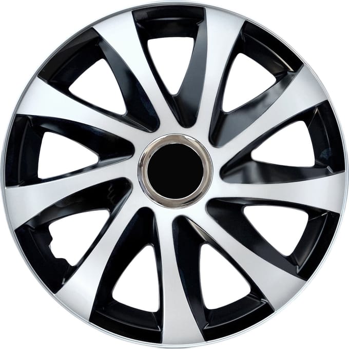 NRM DRIFT Extra - wieldoppen 15" - Set van 4 stuks - Wit / Zwart