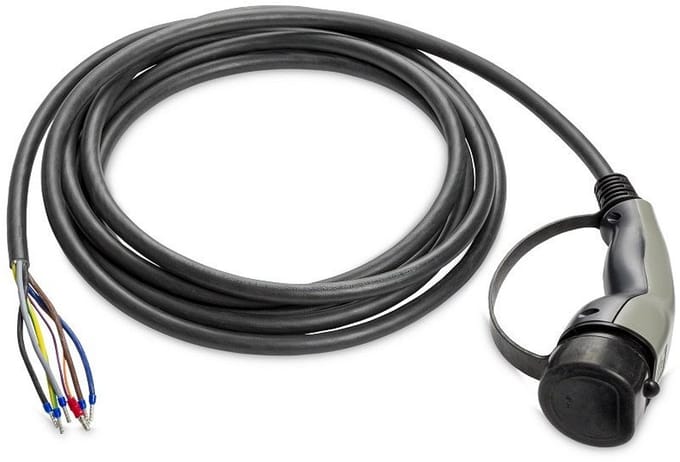 Ratio Premium EV Laadkabel Type 2 met Open Einde, 15 meter 11 kW, 3 fasen 16A, Laadkabel open einde