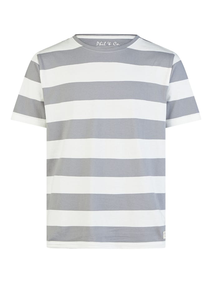Phil & Co Heren Shortama Korte Pyjama Set Grijs Gestreept - Maat M